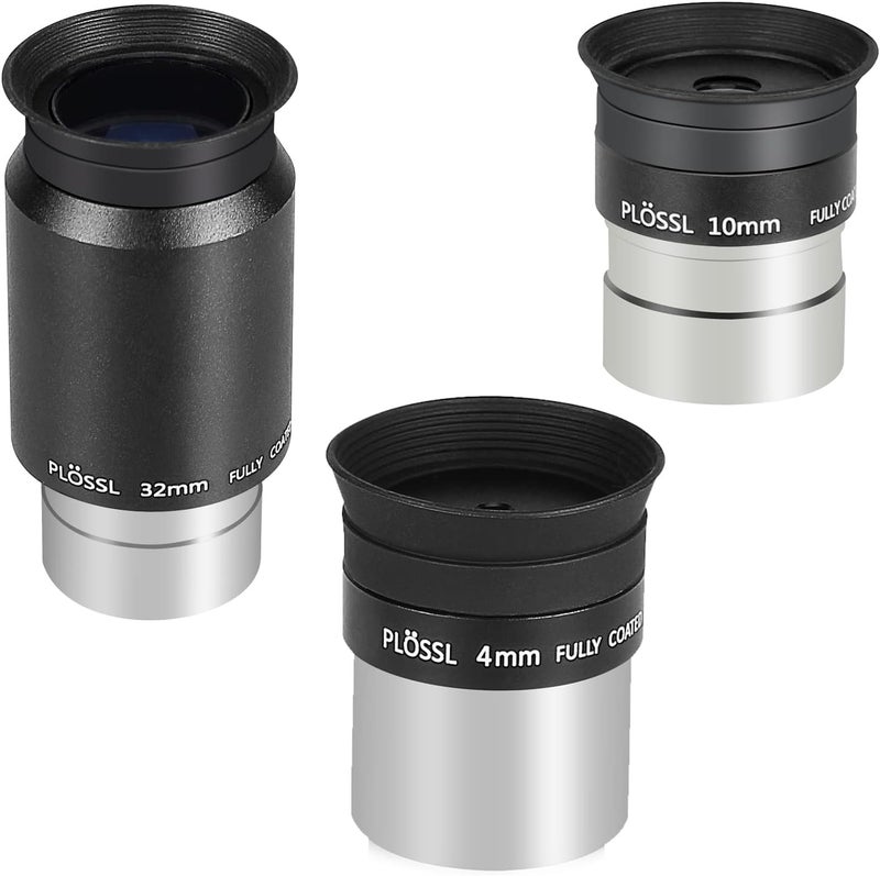 Celticbird 1.25'' Telescope Eyepiece Kit with 3 Plossl Eyepieces 4mm/10mm/32mm Fully Multicoated Optical Lens Metal Construction Fit for 1.25inch Astronomic Telescope and Astronomy Filters - Image 1
